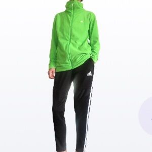 SET Adidas Tack Suit Green Adidas Track Jacket and Black Track Pants